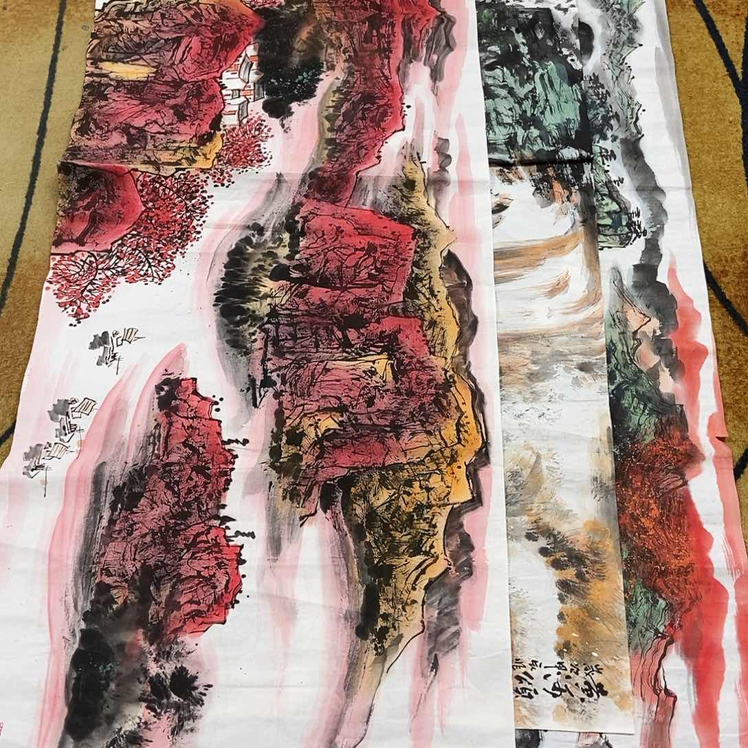 国画阿**画葛兆秀手绘山水70.180