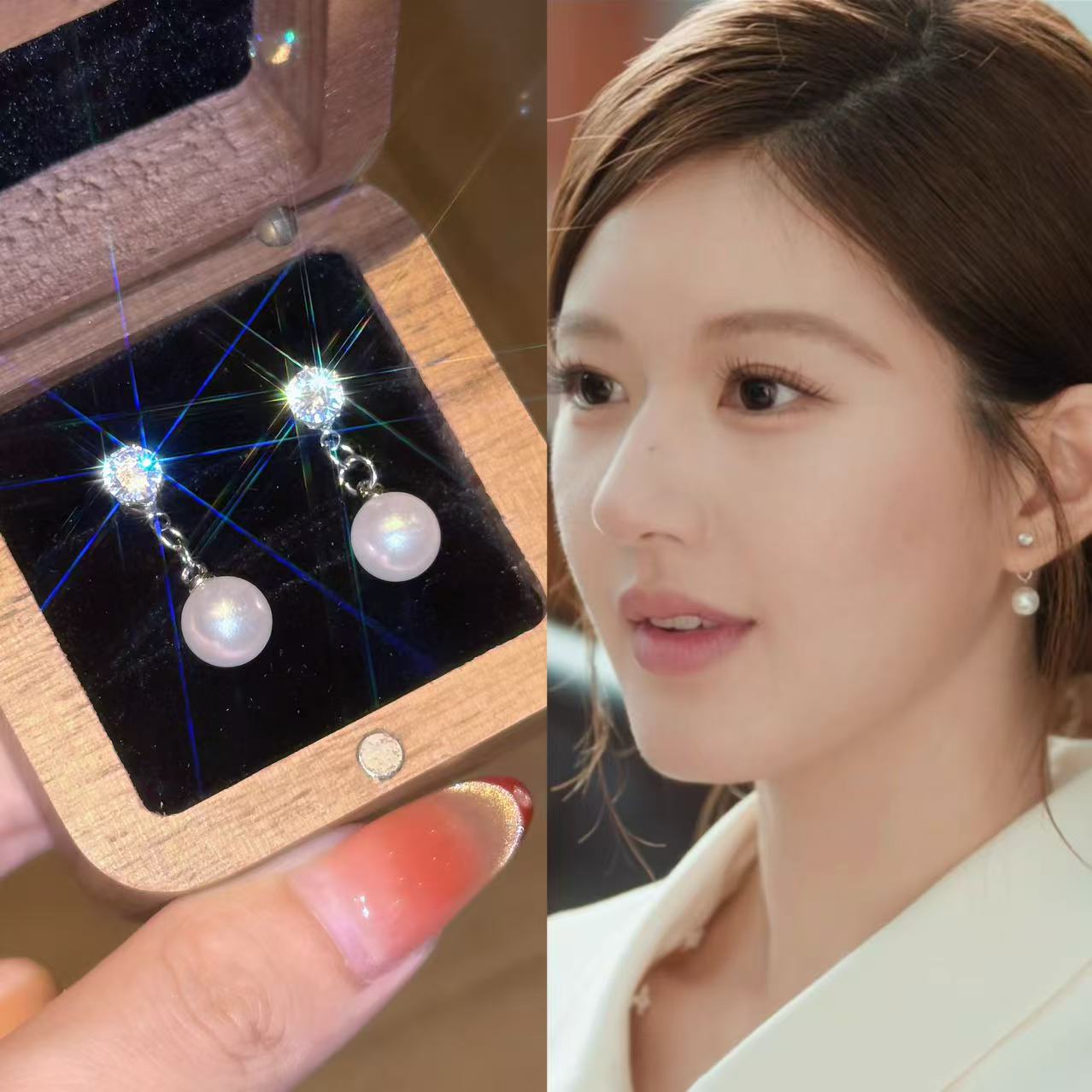 铜合金耳饰 梅姐饰品a80 珠珠耳环女轻奢小众设计耳钉高级感耳饰