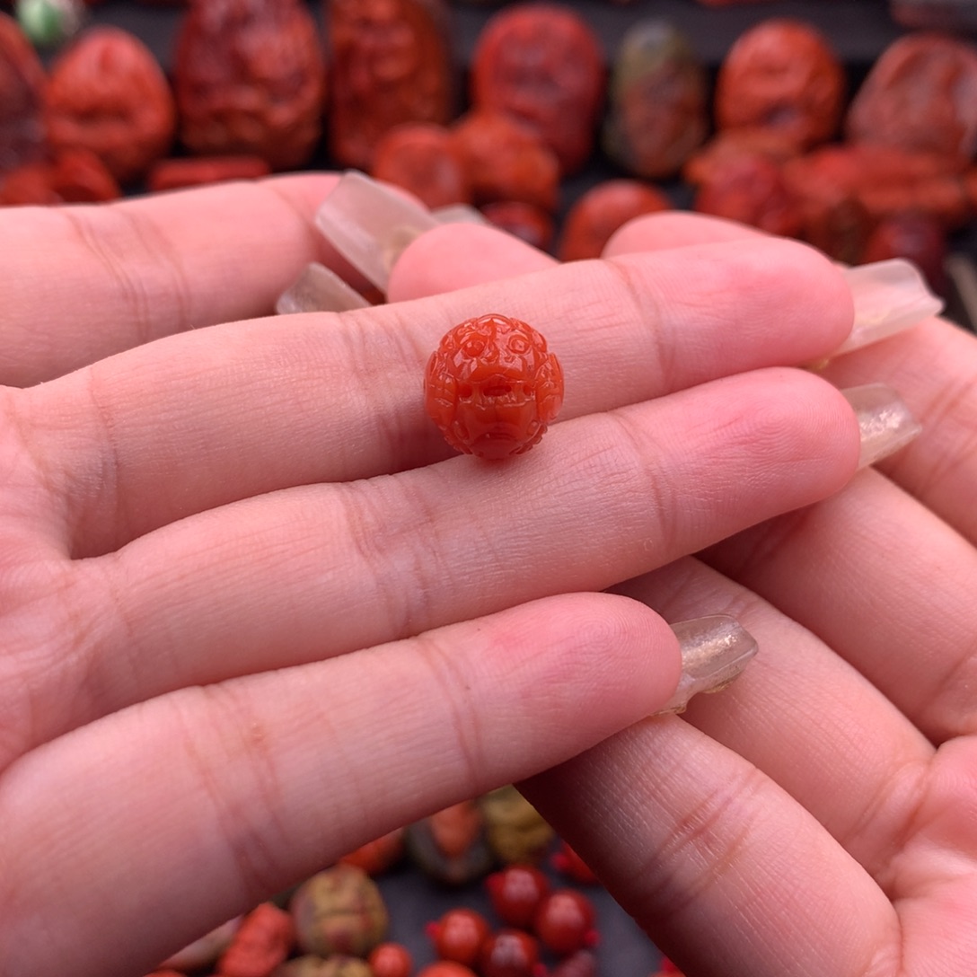 南红玛瑙南红川料貔貅珠11.4mm未镶嵌