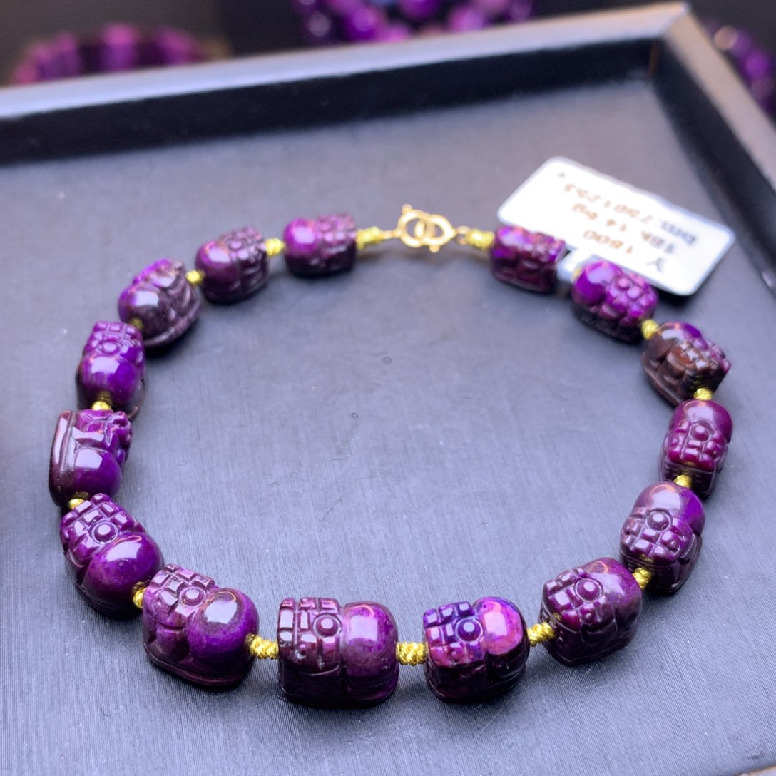 苏纪石（舒俱来）手链18K金镶嵌