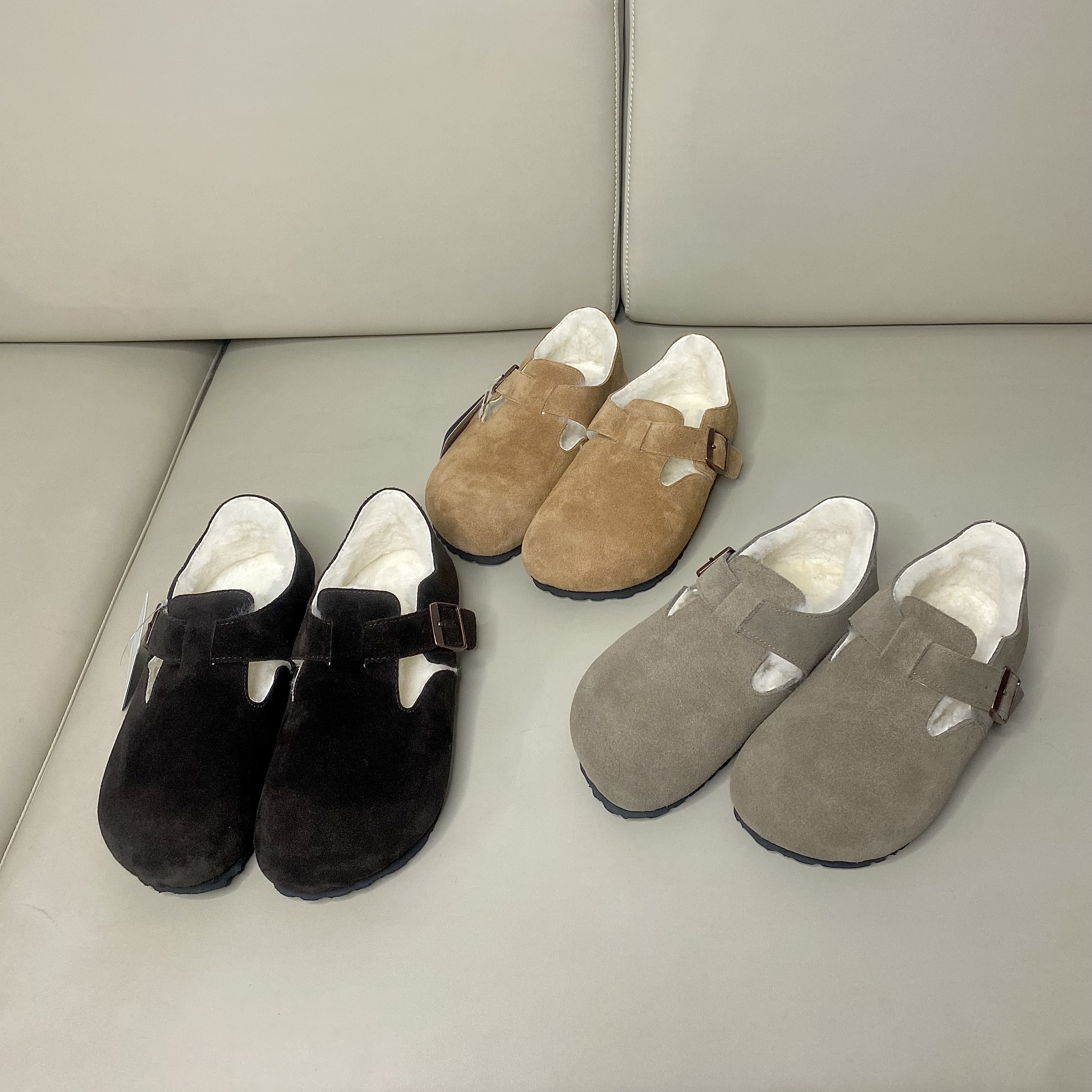 janie Philip BK真皮 羊皮毛一体 勃肯加毛加厚毛毛鞋雪地鞋