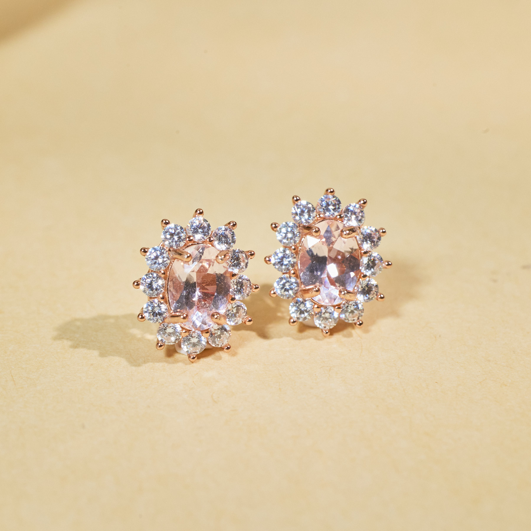 【歪歪】太阳花*摩根石耳饰*S925银镶嵌N5203