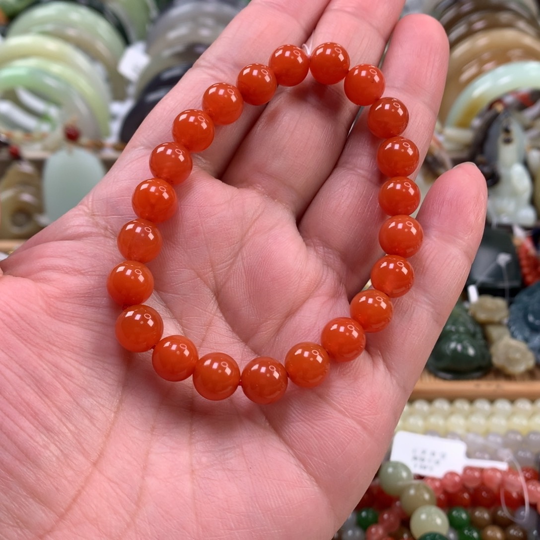 南红玛瑙未镶嵌手链卡8.8