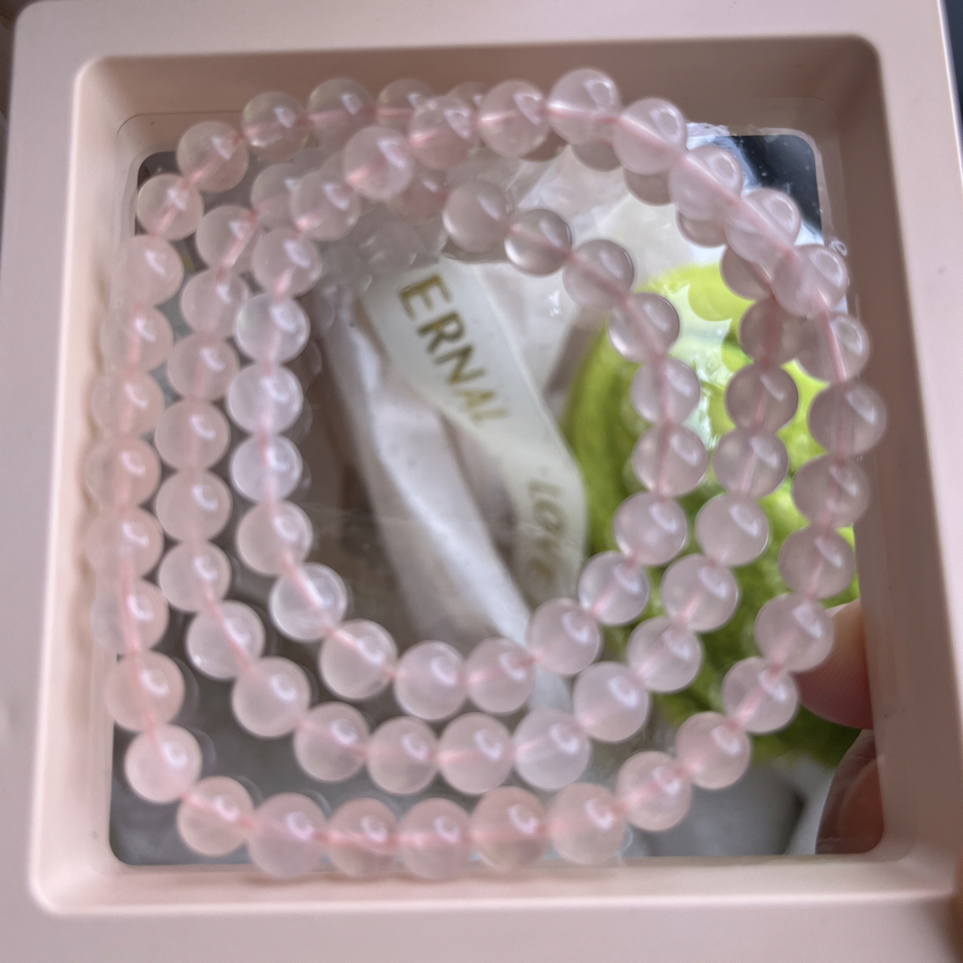 天然粉水晶多圈 捡漏（默认微瑕 不退不换）