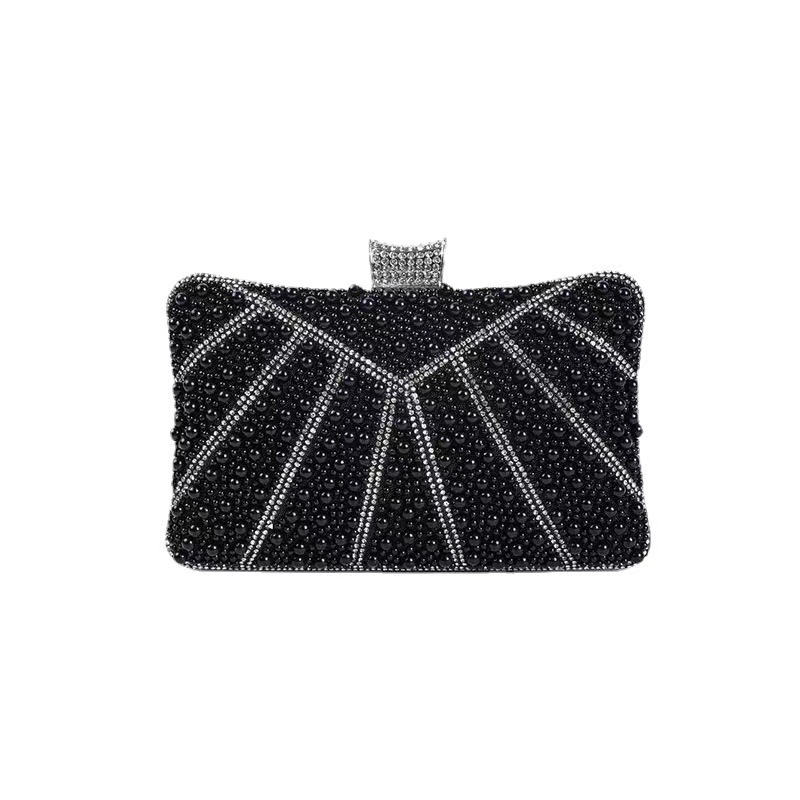 2025新款满钻珍珠手腕单肩斜挎包高档网红轻奢手工满钻珍珠双面包