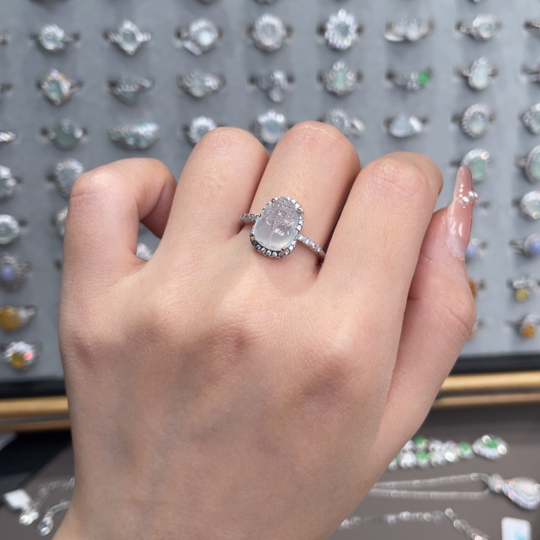 翡翠银S925镶嵌戒指