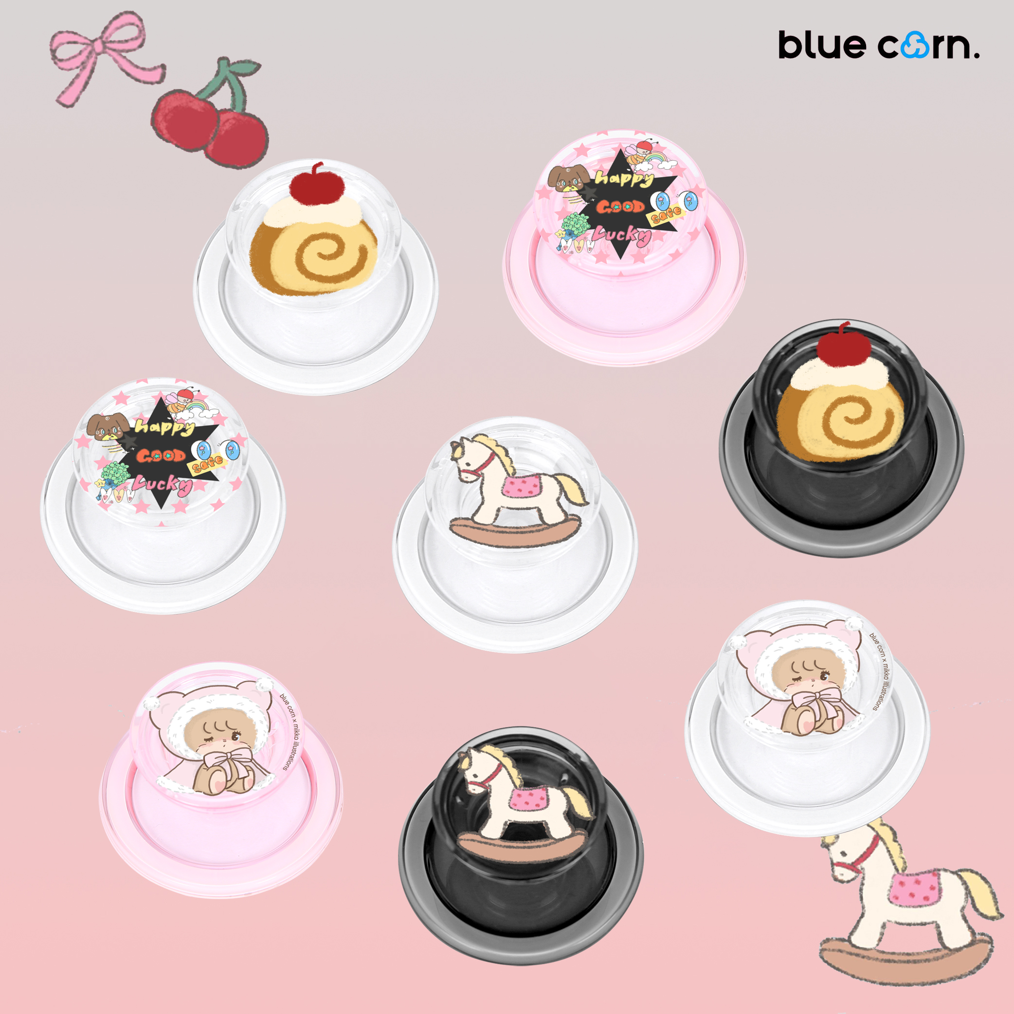 Bluecorn粉灰奶方搭配款气囊磁吸支架适用于苹果magsafe