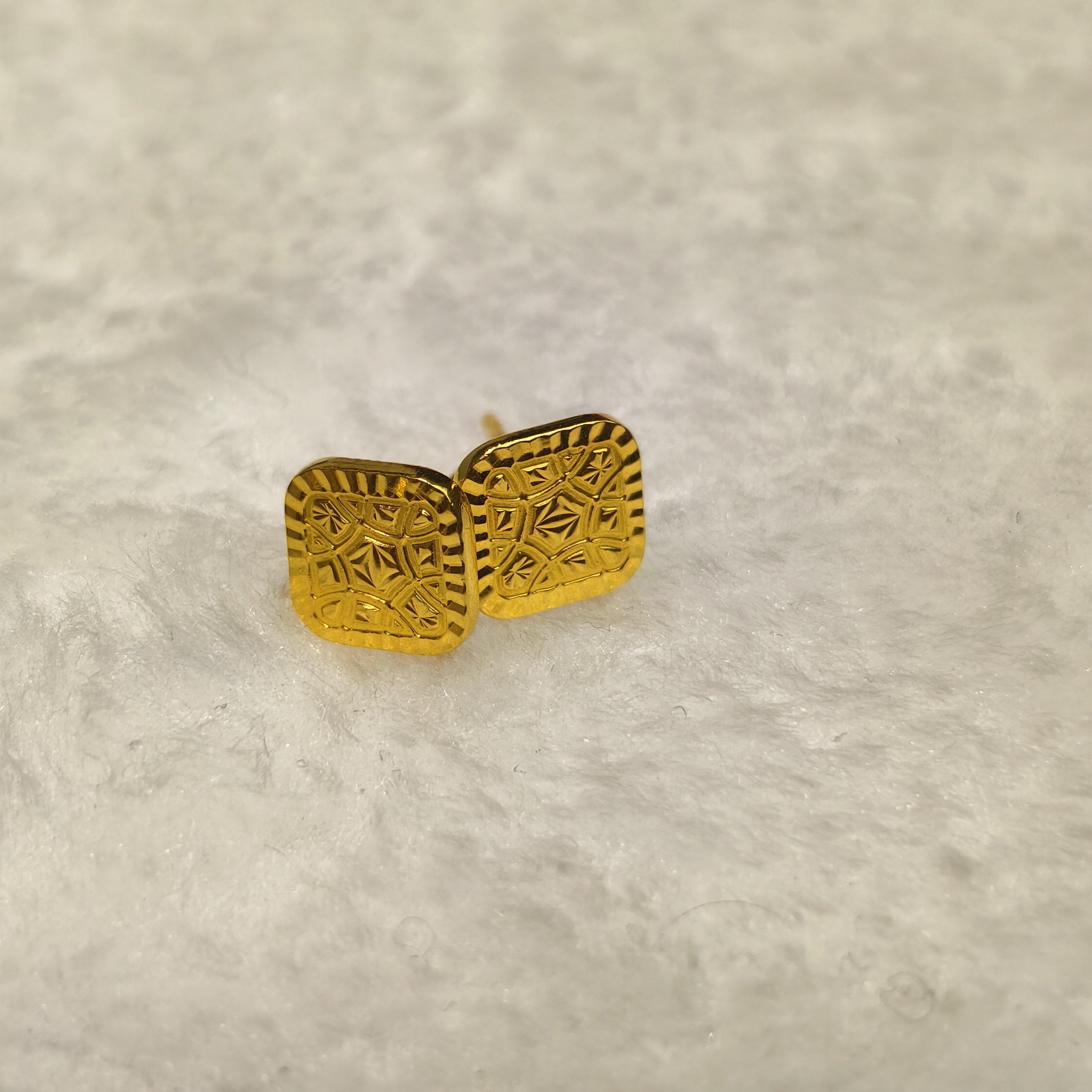 足银耳饰 足银耳钉小方糖耳钉