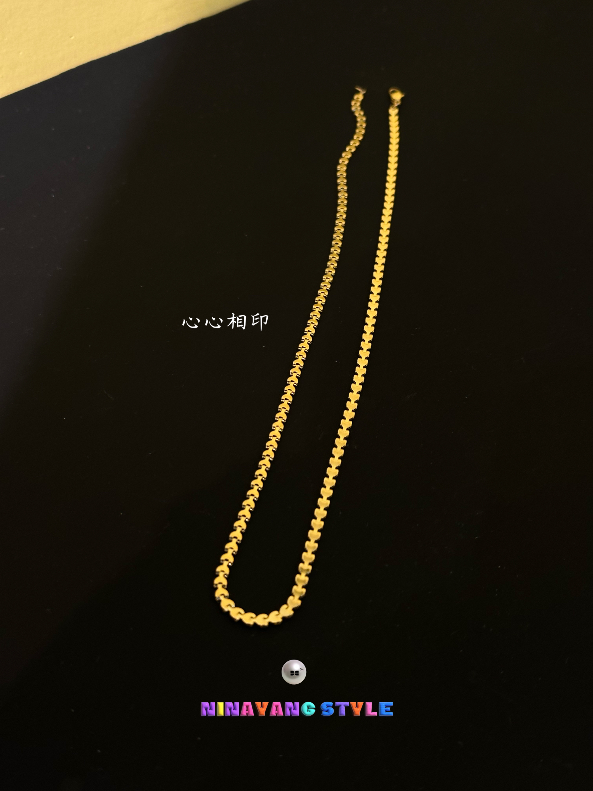 雲涌之丽 钛钢仿水晶项链 【心心相印】洗澡可戴时尚百搭DMN0885