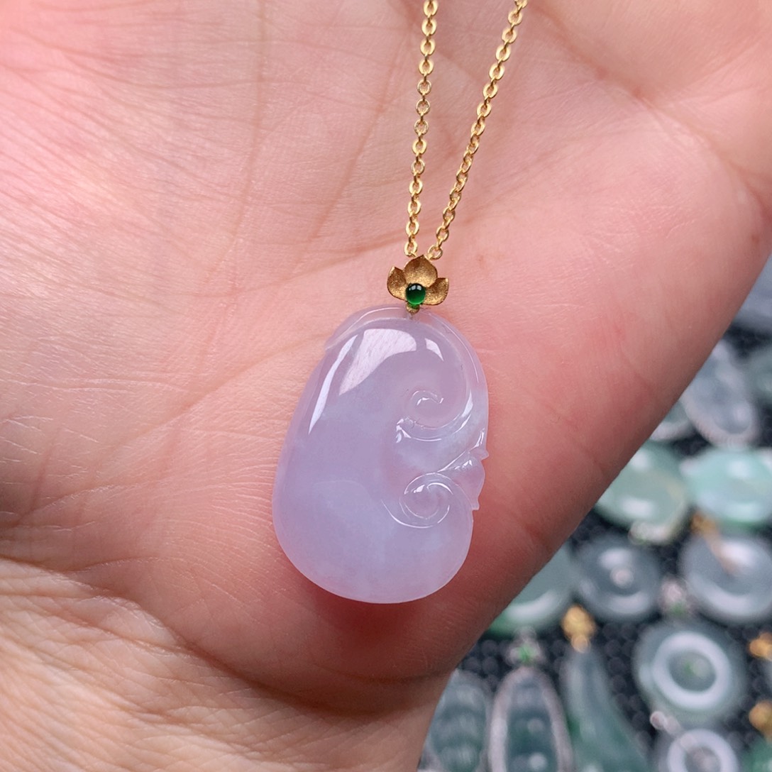 【闪购商品】翡翠吊坠(不含链)18K金镶嵌