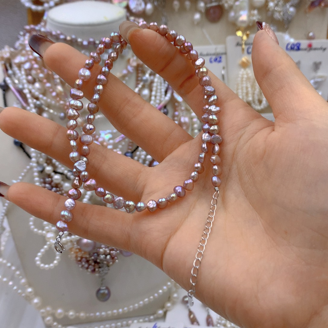 淡水珍珠耳饰银S925镶嵌