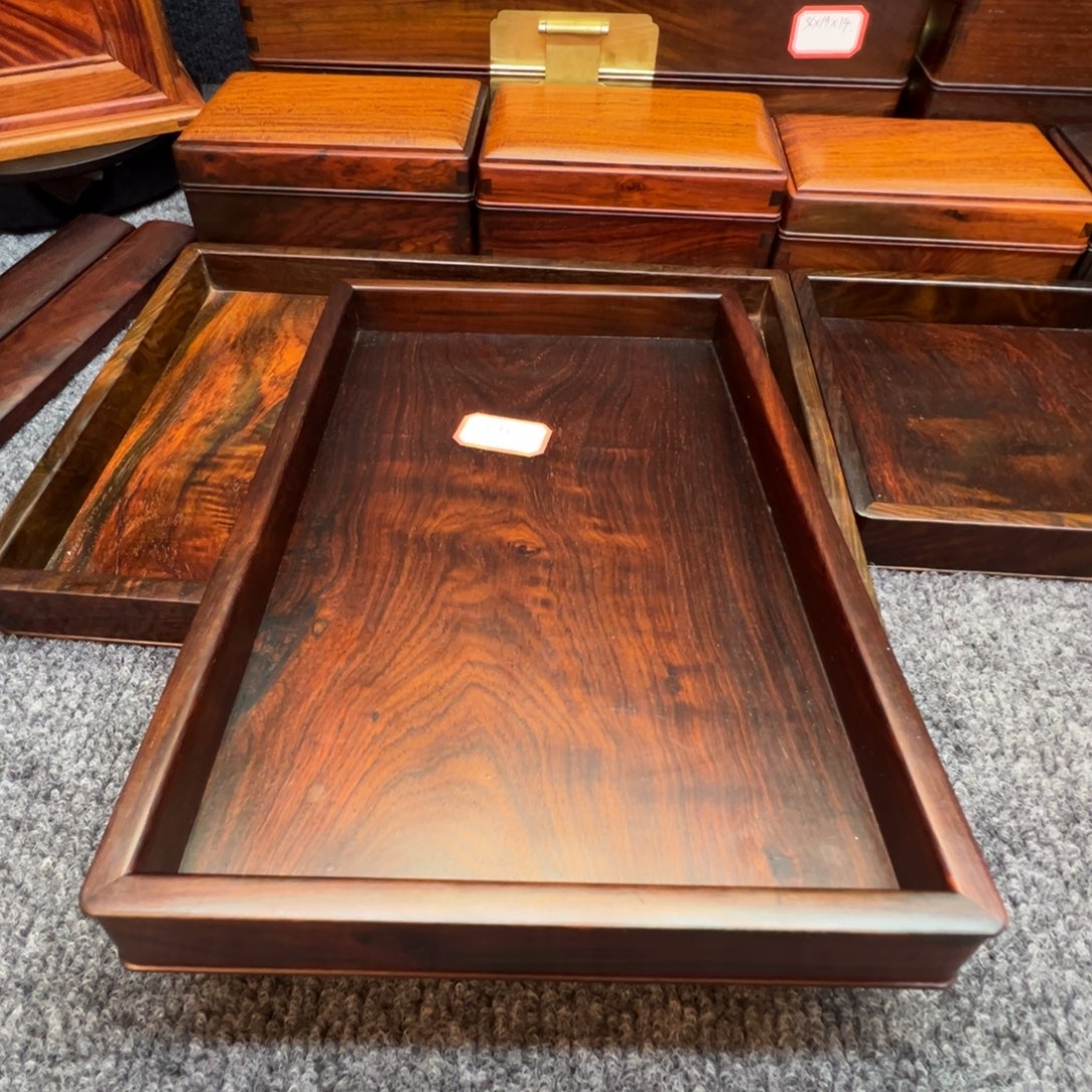 木大红酸枝茶盘尺寸30×19×3