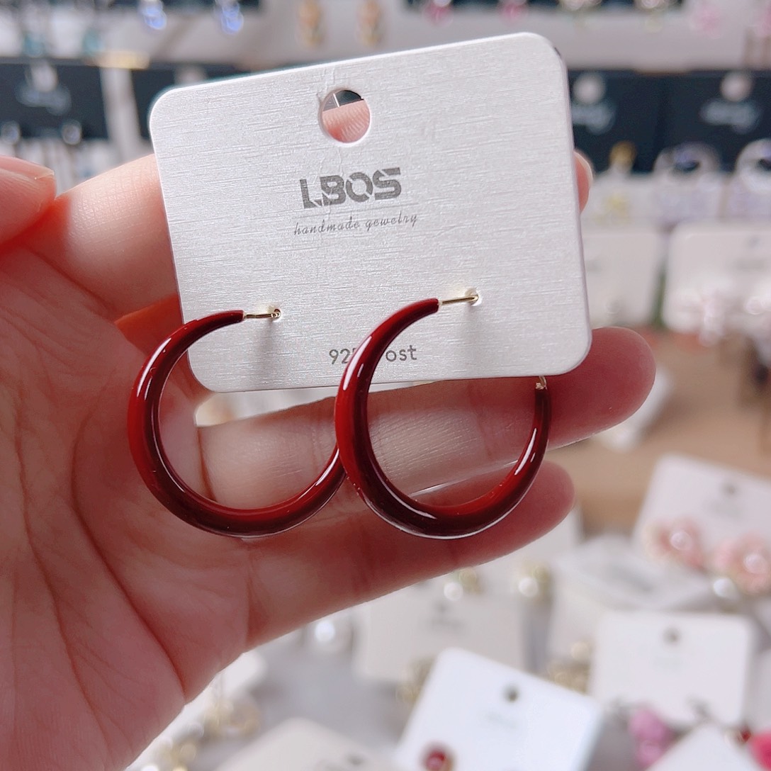 琉璃纯铜合金耳环的