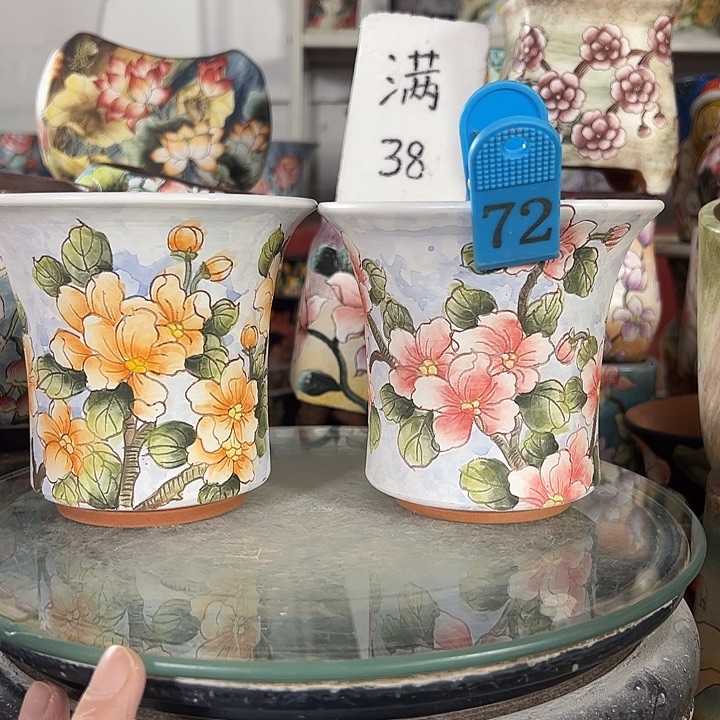 满38包邮 景德镇幸运花盆