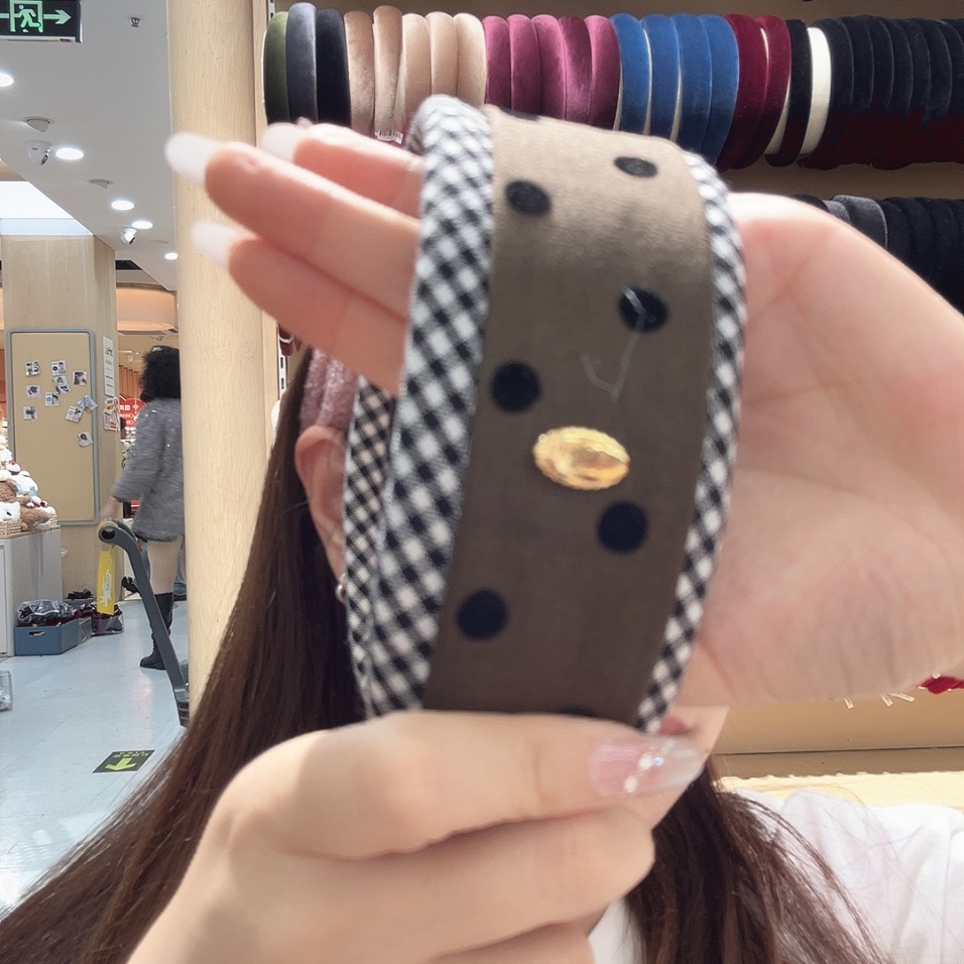 非金属咖色波点发箍