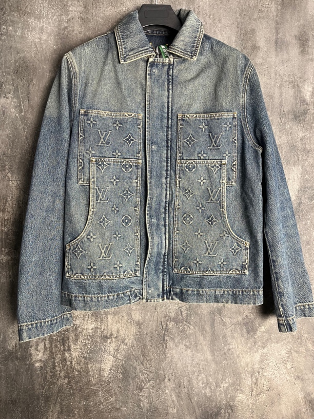 全新未使用/lv 路易威登 字母压纹牛仔外套/00221