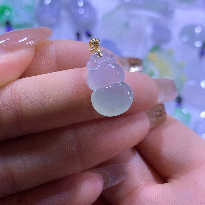 翡翠18K金镶嵌颈饰天然翡翠A货吊坠