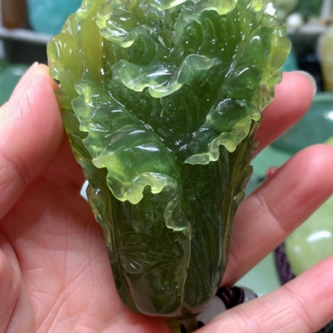 蛇纹石玉手把件未镶嵌