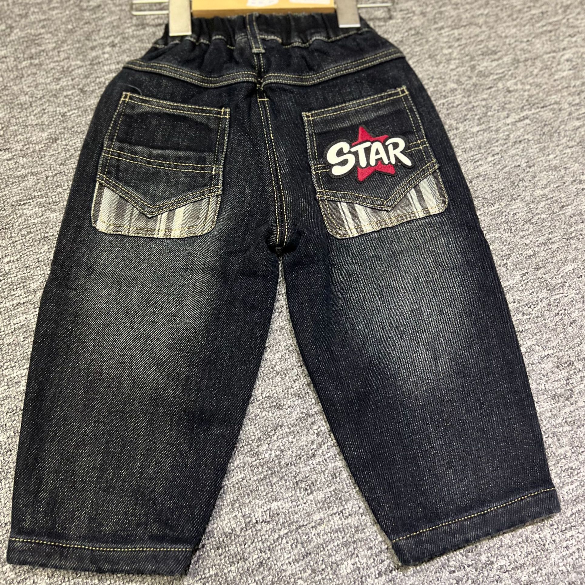 B12 star立体星星设计背口袋加绒牛仔裤（实体店现货现发）