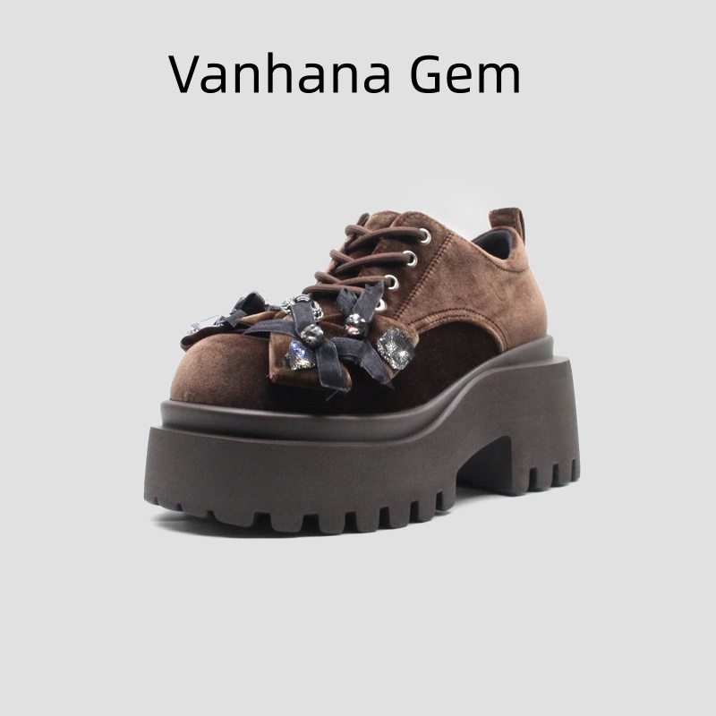VANHANA GEM欧货重工水钻日系厚底乐福鞋圆头复古款 1306122