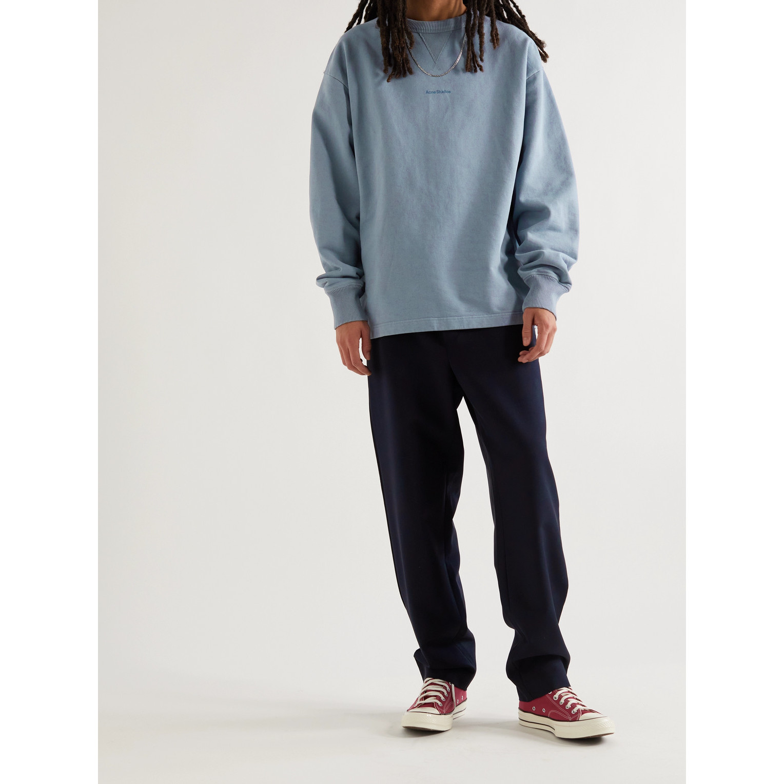 Acne Studios 品牌标志印花棉质平纹布卫衣NAP颇特