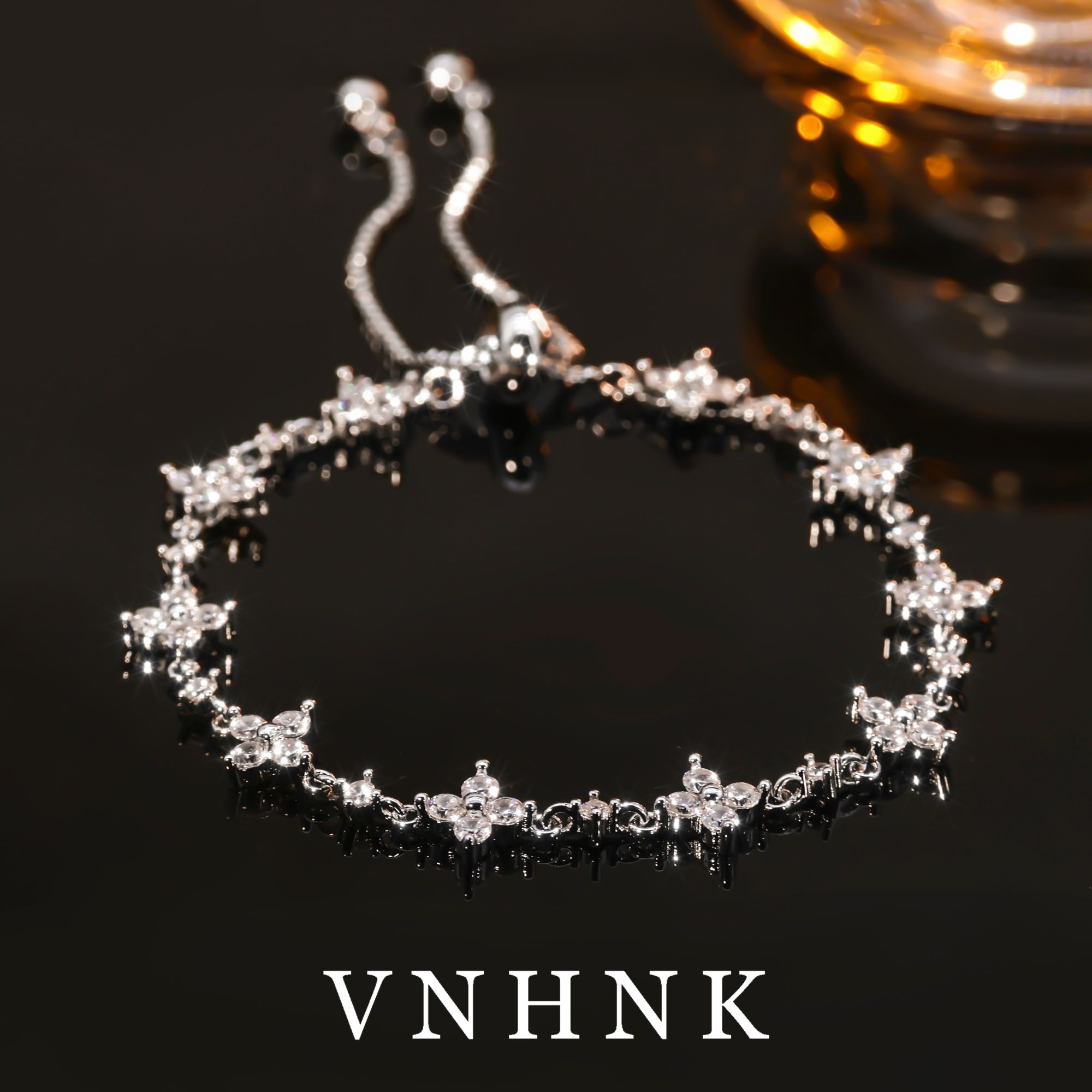 铜合金合成锆石手链 美可儿    M93   银色（24cm) 气质手链预售