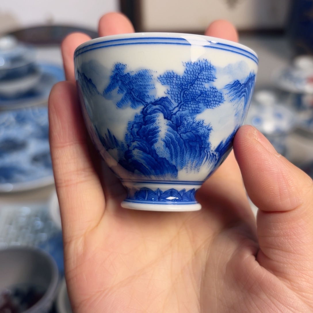青花山水单杯 容量30