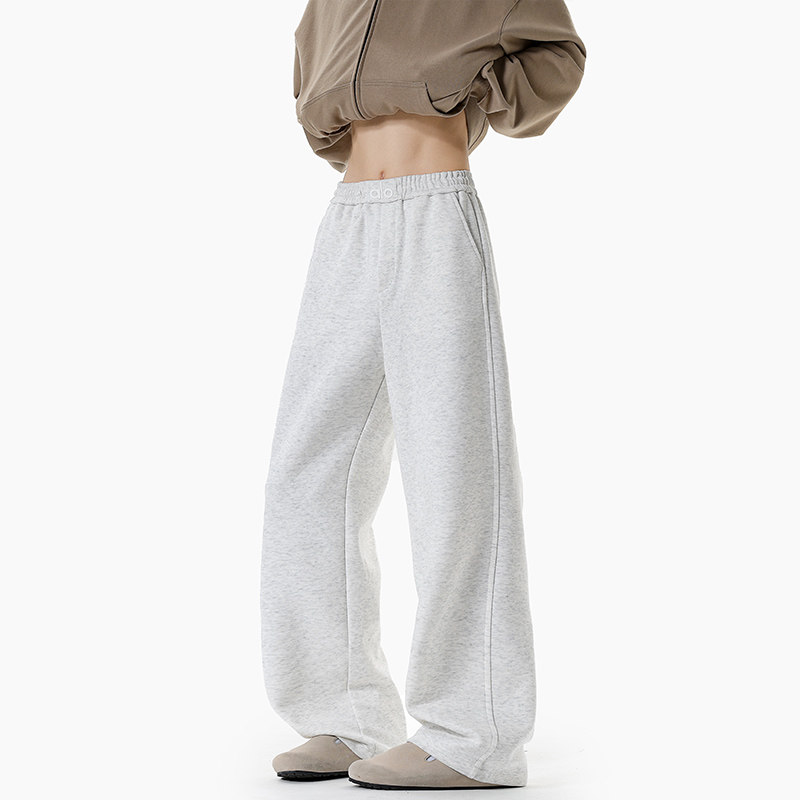 秋季重磅360G休闲卫裤男女同款宽松直筒阔腿裤百搭运动休闲长裤潮