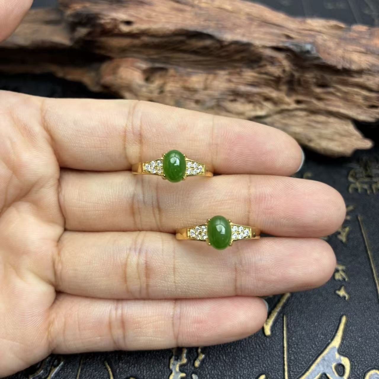 和田玉蛋面戒指【小北质检】ZJH08Z49多样性发一