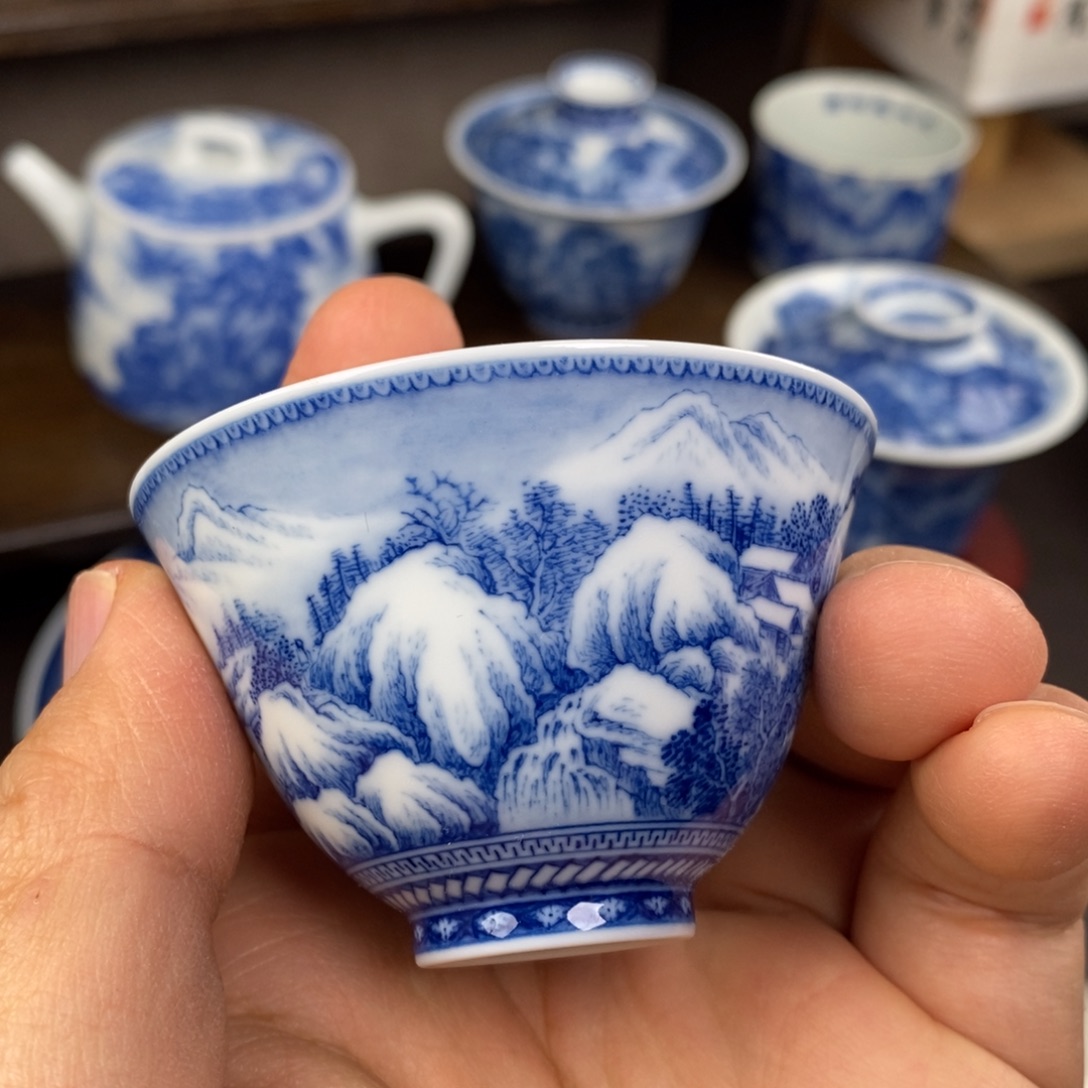 汪老师青花山水作品