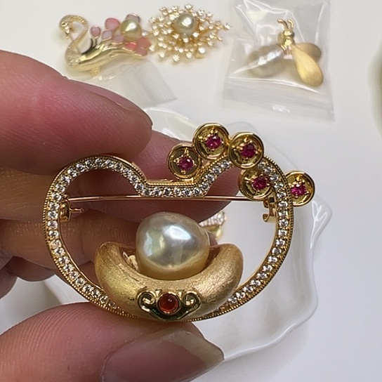 未镶嵌胸针海水珍珠