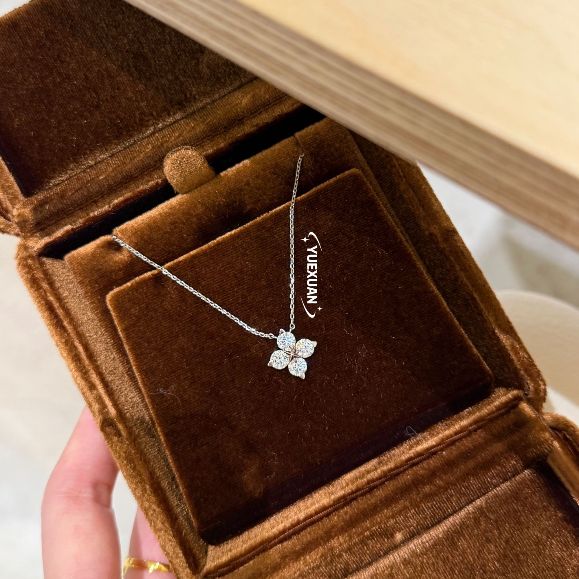 坠链均925银锆石 【星芒】YUEXUAN月绚轻奢项链气质时尚镶嵌