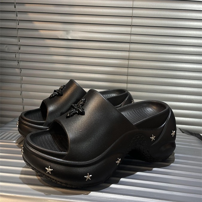 9CM厚底星星拖鞋女款夏天外穿厚底踩屎感2025新款夏季网红凉拖鞋