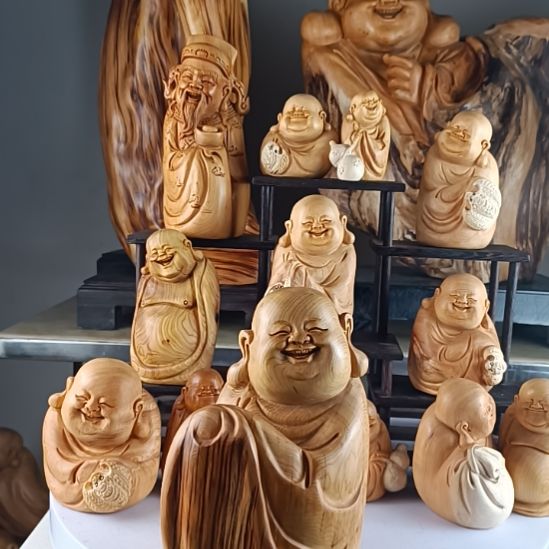 湿***兄香榧木崖柏弥勒手把弥勒