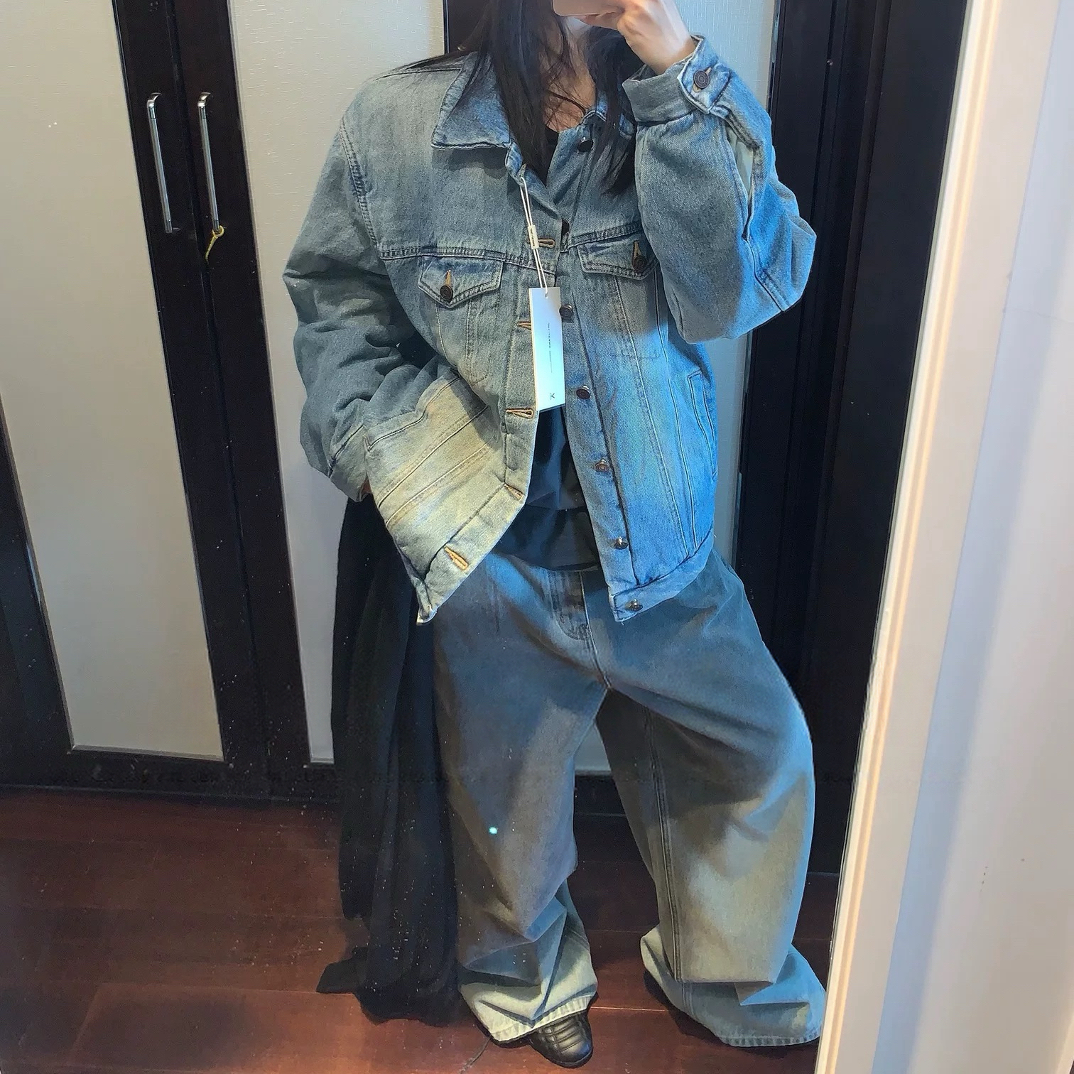 【星哥推荐】通用厚款单排扣通勤耐磨短外套宽松外套秋季夹棉牛仔衣