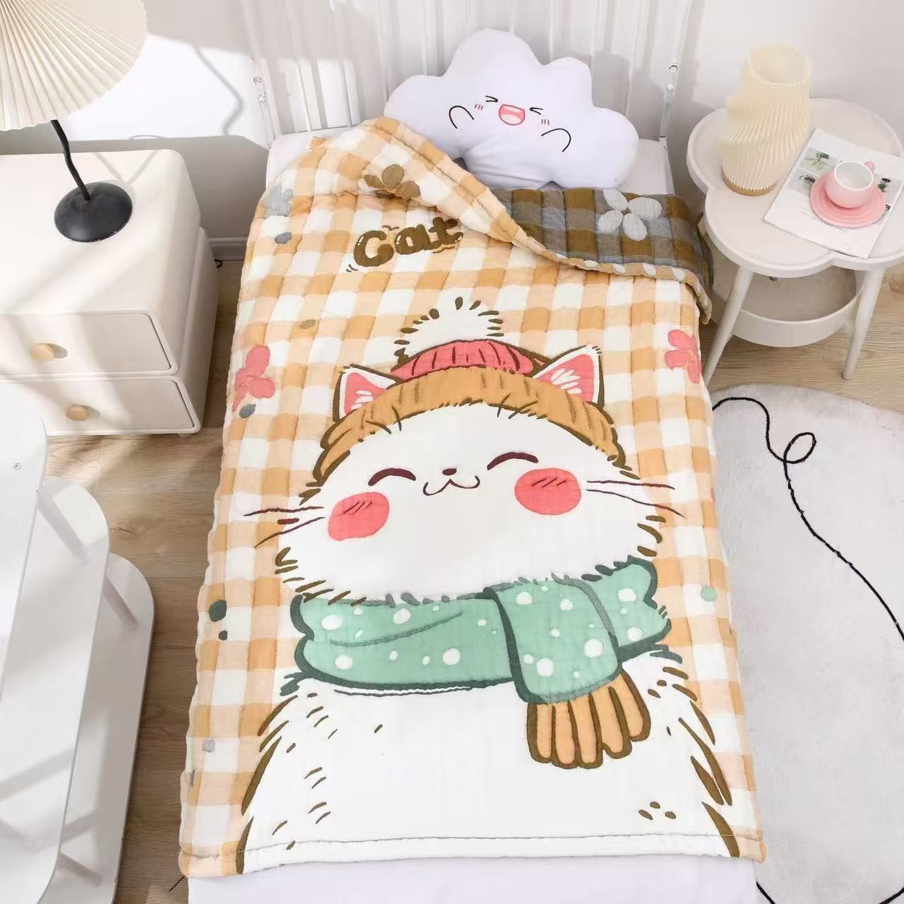 围巾猫（泡芙被）1.2*1.5四季通用透气性好