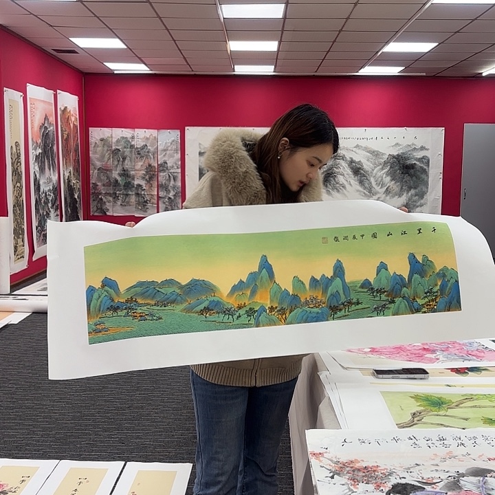 国画横幅山水图画
