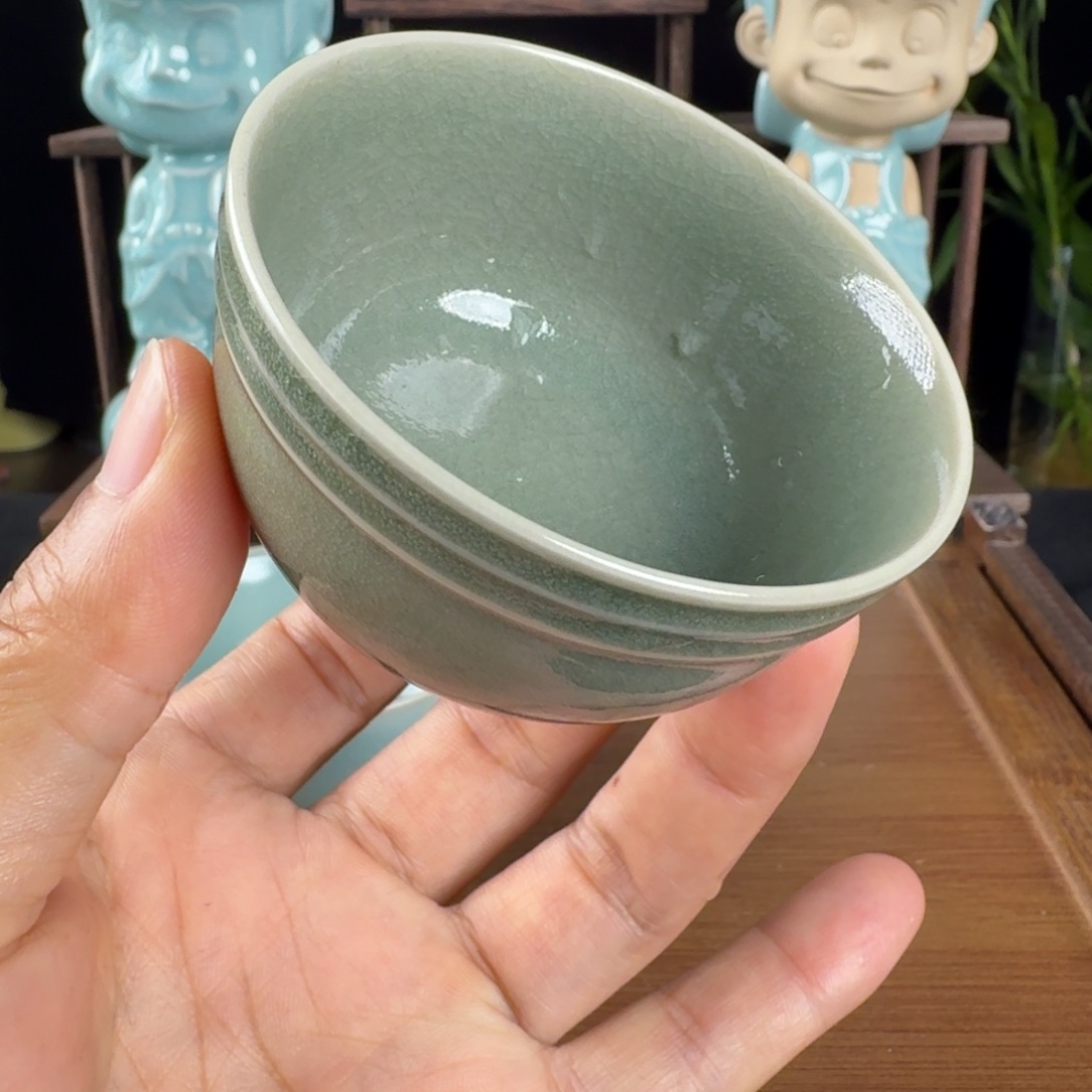 摆件汝瓷冰花鱼鳞纹开片