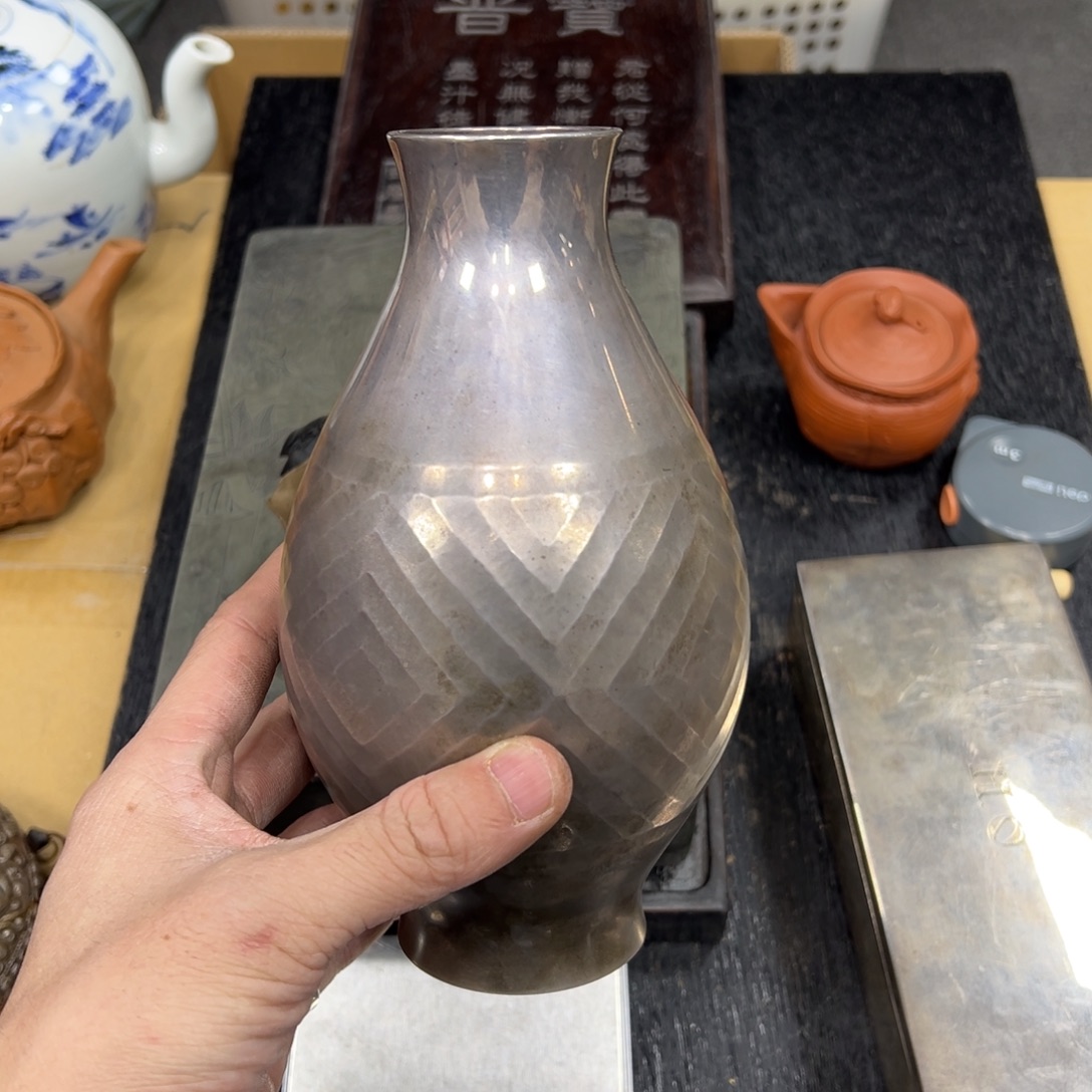 木***铺925银日本中古工艺品摆件