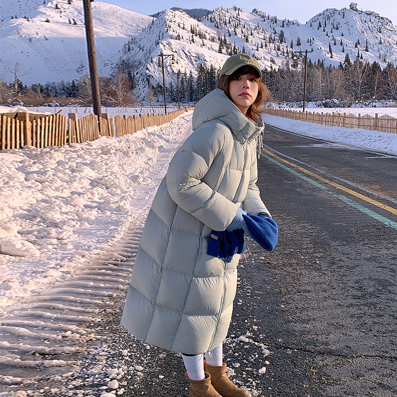 冬季加厚棉衣女长款韩版宽松泡芙棉服女中长款连帽时尚学生外套潮