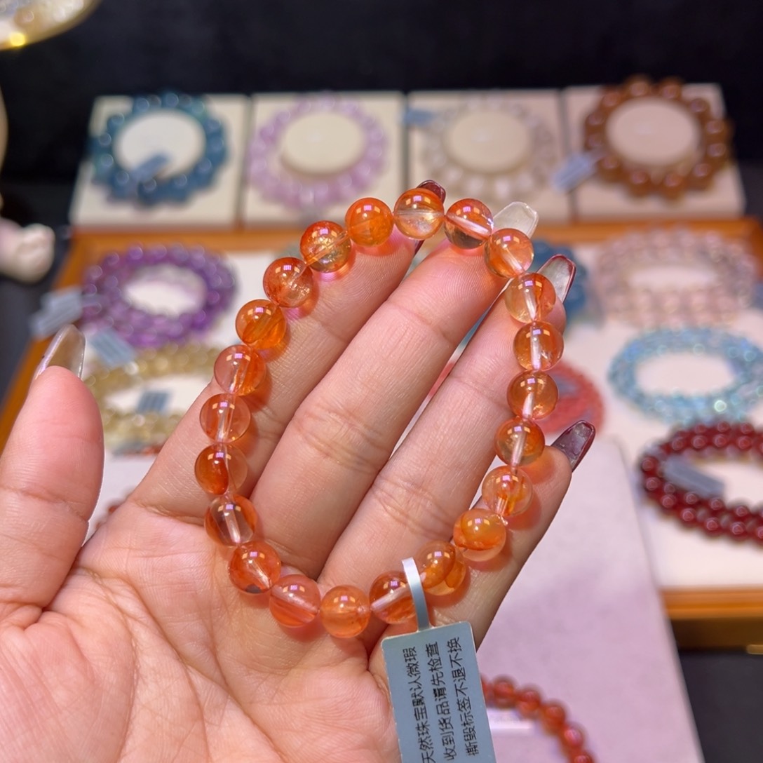 水晶手串未镶嵌子**归纸糖胶花8.8m m