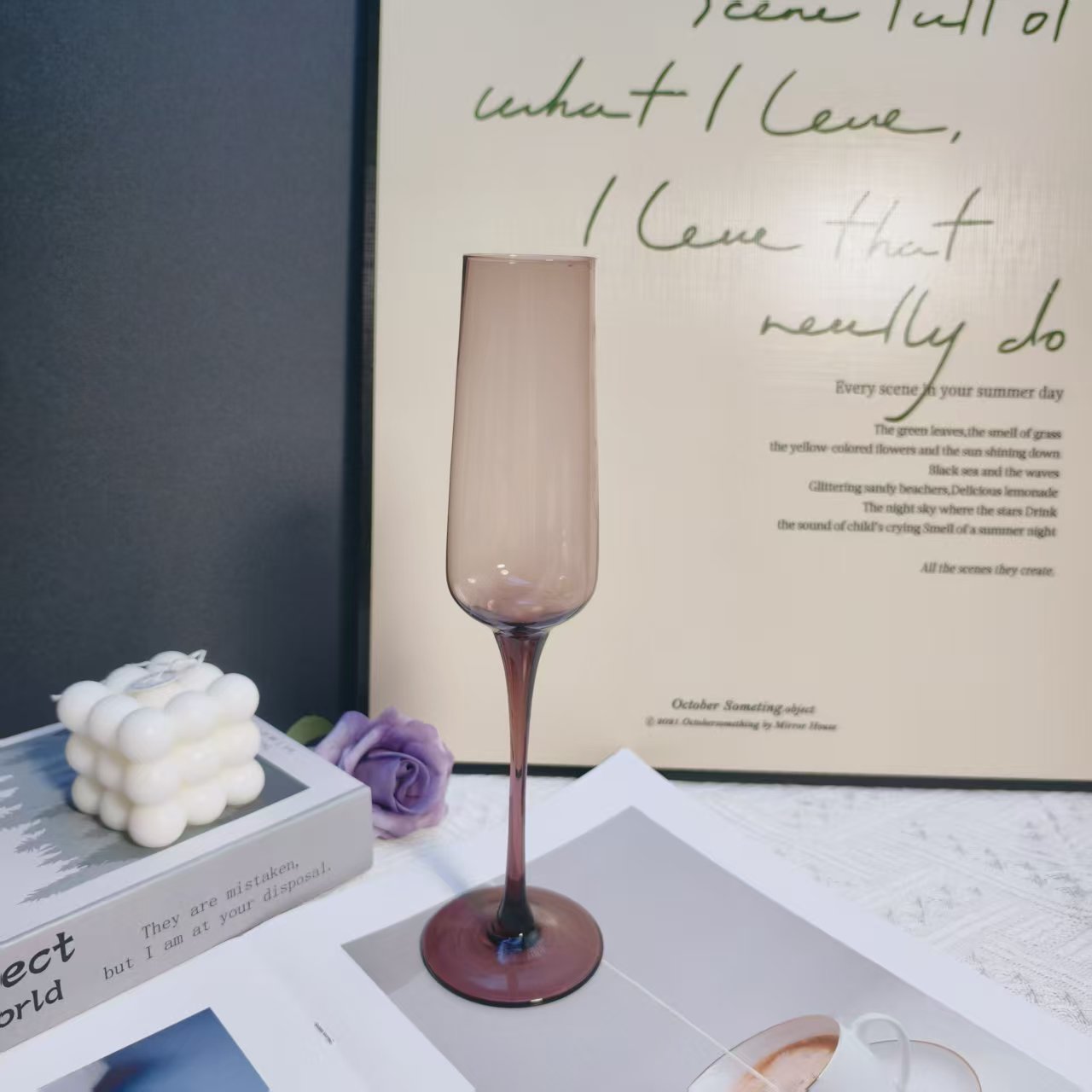 【可尔】创意德国紫色高脚杯高颜值甜酒香槟杯红酒杯鸡尾酒杯家居