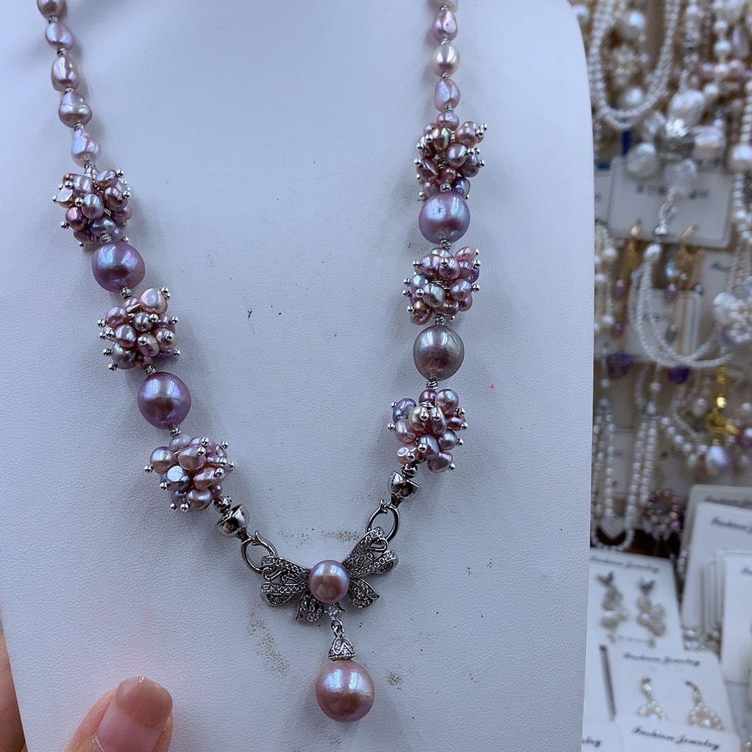 项链银S925镶嵌淡水珍珠小****享