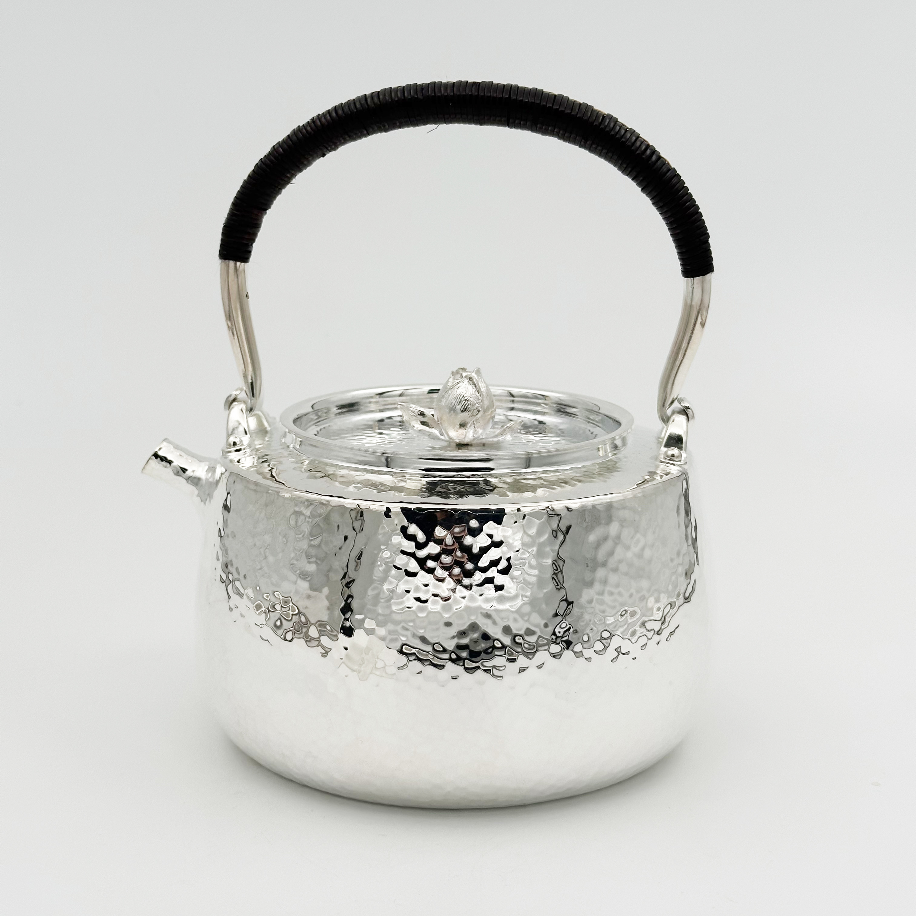 新品-手工素面锤纹提梁壶