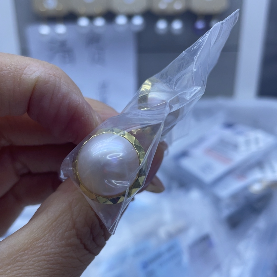 耳饰银S925镶嵌淡水珍珠