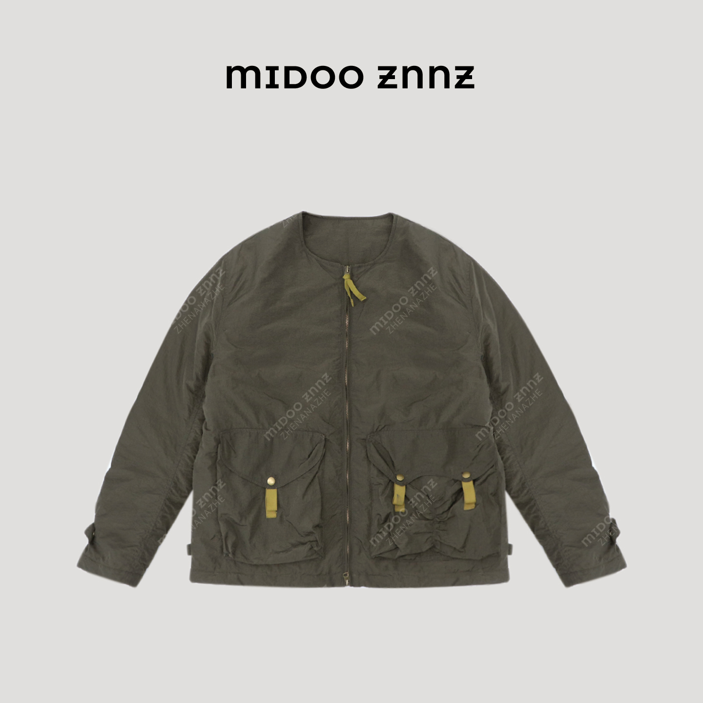 MIDOO ZNNZ 夹棉复古拼接大口袋夹克宽松休闲外套7037M