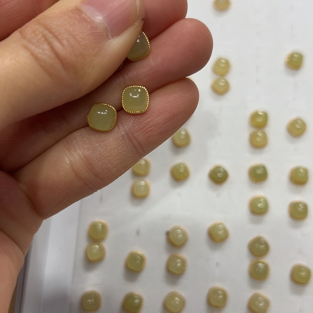 和田玉耳饰银S925镶嵌紫*香