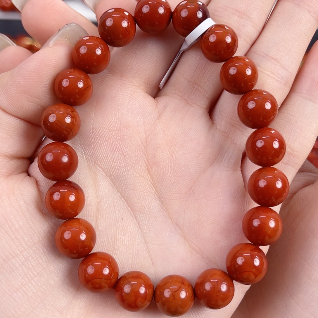 南红玛瑙未镶嵌瓦西锦红双色10mm手串