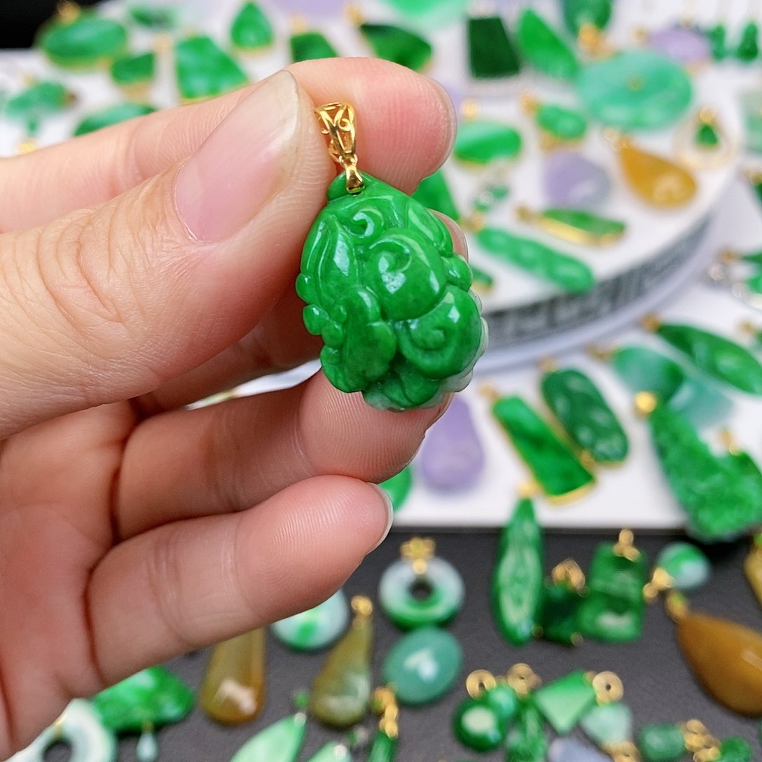 翡翠吊坠(不含链)18K金镶嵌D*