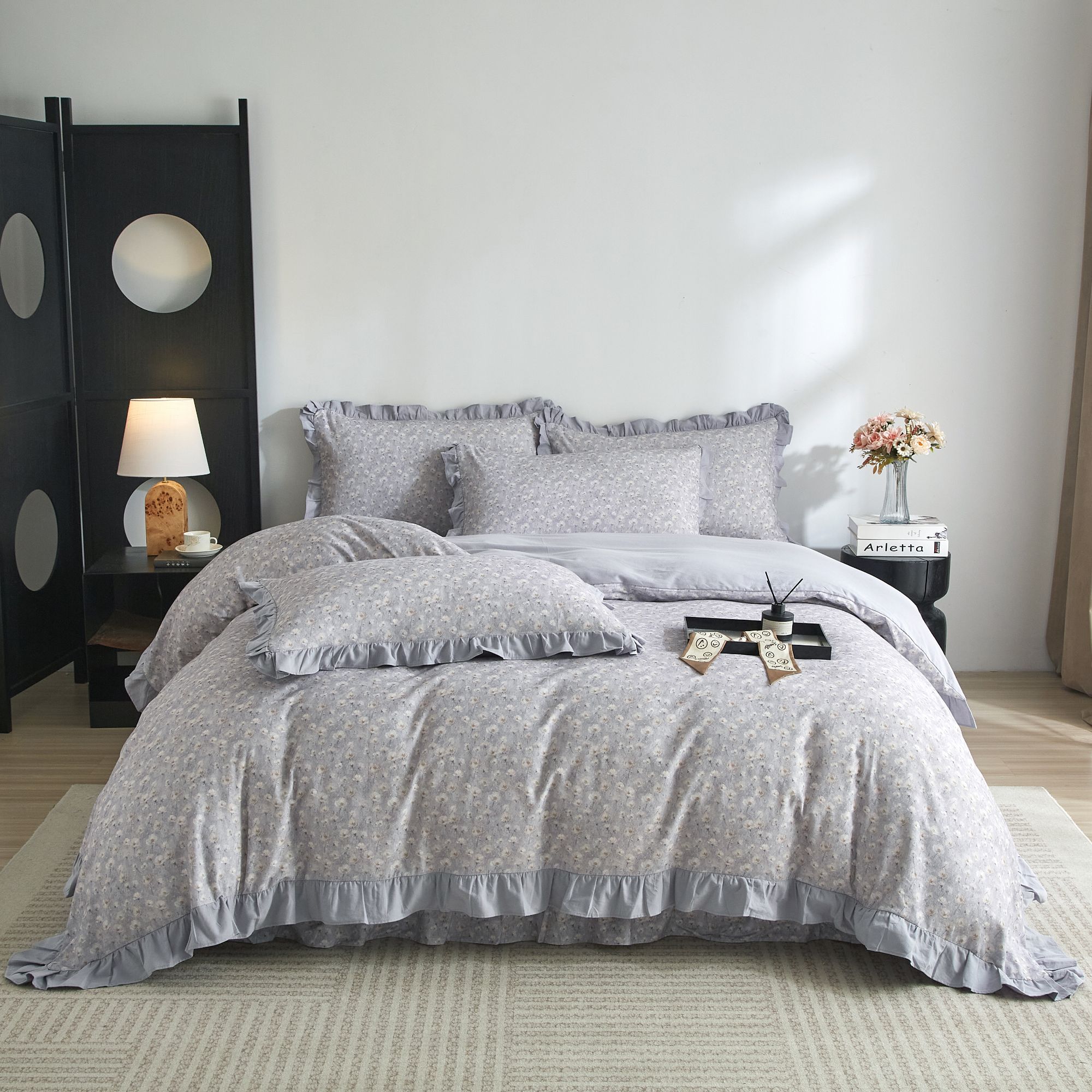 【欧式风小碎花】全棉加厚100%棉四件套纯棉花边款被套印花款四件套